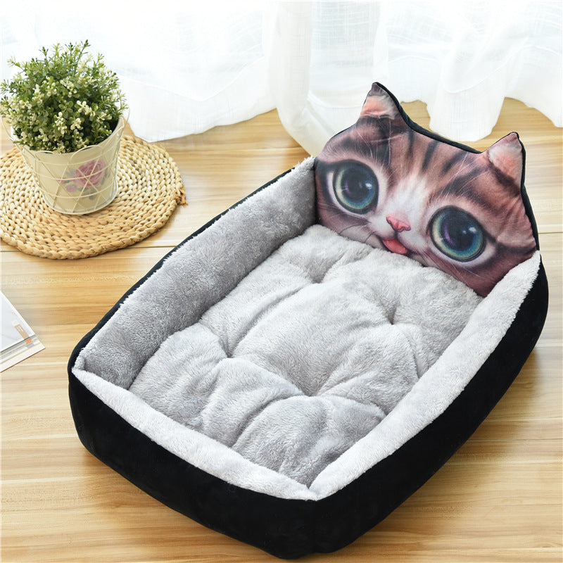 Large Pet Cat Dog Bed 7Colors Warm Cozy Dog House Soft Fleece Nest Dog Baskets