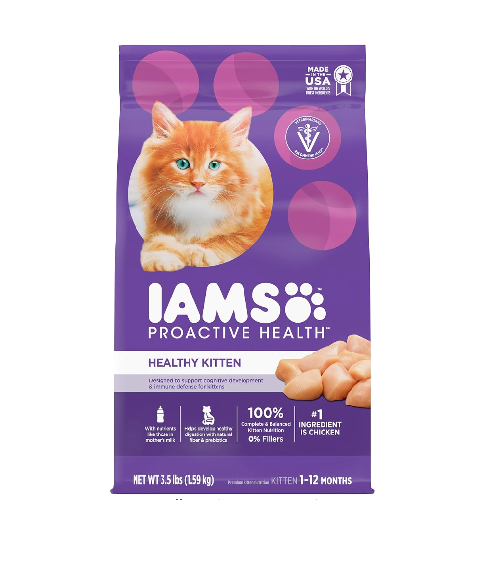 IAMS PROACTIVE HEALTH Healthy Kitten Dry Cat Food with Chicken Cat Kibble, 16 lb. Bag