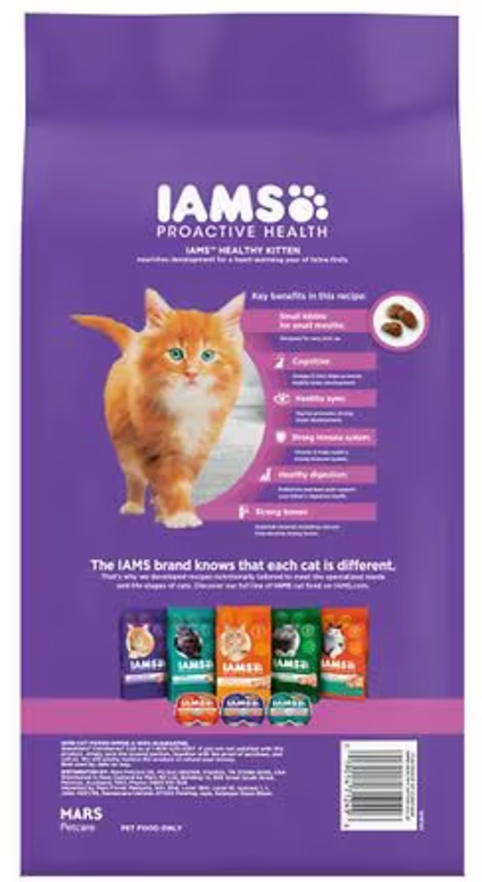 IAMS PROACTIVE HEALTH Healthy Kitten Dry Cat Food with Chicken Cat Kibble, 16 lb. Bag